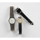 A Baume & Mercier Quartz steel and gilt metal gentleman's bracelet wristwatch, case diameter 2.