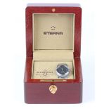 An Eterna Royal Quartz Kontiki steel lady's bracelet wristwatch, the signed black dial with silvered