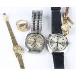 A Waltham Beatmaster Automatic steel cased gentleman's wristwatch, the signed silvered dial with