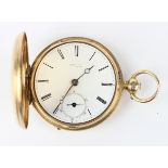 An 18ct gold keywind hunting cased fob watch, the gilt movement detailed 'W. Abeling, London