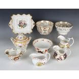 A mixed group of English porcelain tablewares, late 18th century and early to mid-19th century,