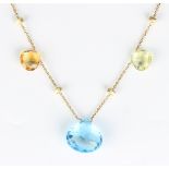 An Italian Marco Bicego gold and varicoloured gemstone Paradise Collection necklace, formed as a