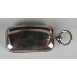 A Victorian silver twin sovereign case of rectangular form, with hinged front and suspension ring,