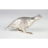 An Elizabeth II silver model of a grouse with engraved feather detail, London 1978 by William Comyns