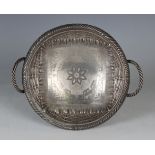 A late 19th century Russian silver trompe l'oeil two-handled basket, 84 zolotnik, of circular