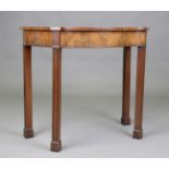 A George III and later mahogany serpentine fronted side table, height 76cm, width 85cm, depth