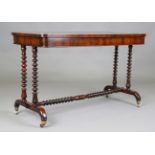 A mid-Victorian rosewood centre table, raised on bobbin turned supports and bracket feet, height