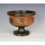 An early 20th century Irish Arts and Crafts turned treen bowl, attributed to Ethel Mcdermott, the