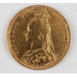 A Victoria Jubilee Head sovereign 1889.Buyer’s Premium 29.4% (including VAT @ 20%) of the hammer