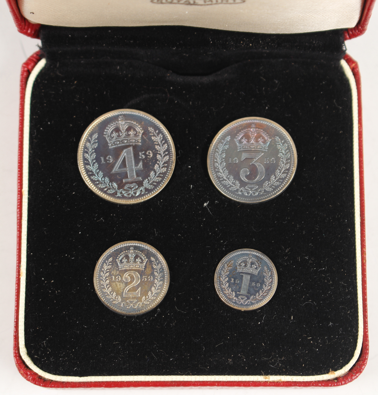 An Elizabeth II Maundy set 1959, with Royal Mint case of issue.Buyer’s Premium 29.4% (including - Image 3 of 3