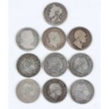 A collection of eight George III half-crowns, including 1817, 1818 and 1819, together with a