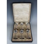 A set of six George V silver diminutive goblets, Birmingham 1927 by Wilmot Manufacturing Co, total