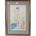 Louis Icart - Pink Slip/L'Essayage, colour etching with aquatint circa 1939, signed in pencil and