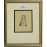 Meta Plückebaum - 'Fifi' (Study of a Kitten), early 20th century etching, signed and titled in