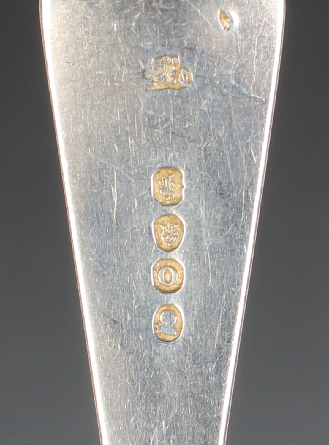 A mixed group of mostly Georgian silver flatware, comprising a pair of Old English pattern sauce - Image 4 of 4