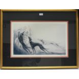 After Louis Icart - Coursing II, late 20th century colour print, 49cm x 40.5cm, within a gilt frame,