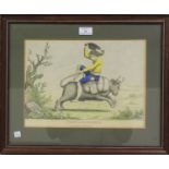 James Gillray - 'Paddy on Horseback', etching with later hand-colouring, originally published by