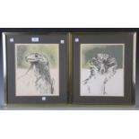 Bryan Organ - Golden Eagle, and Philippine Eagle, from the Wild Birds series, two artist's proof