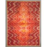 Anne Maile - 'Exuberance', a mid-20th century tie and dye cotton silk mix panel, 124cm x 90cm,