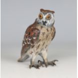 A 20th century cold painted cast bronze model of an owl, height 8.5cm.Buyer’s Premium 29.4% (