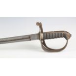 An 1827 pattern Rifle Brigade officer's dress sword with slightly curved single-edged blade, blade