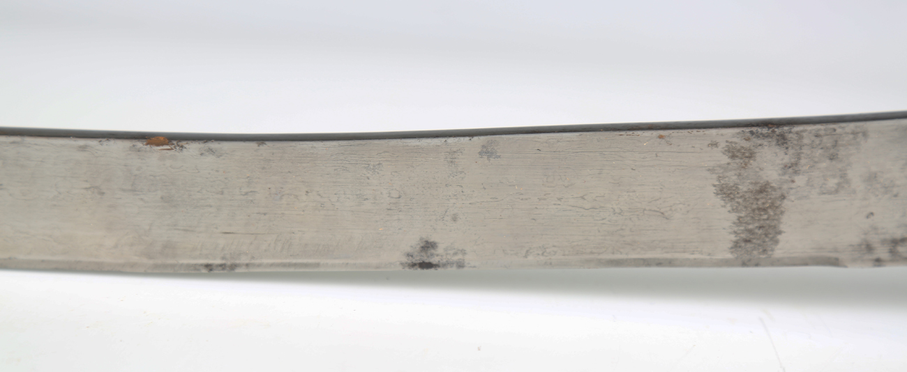 A 19th century Indian tulwar with curved watered blade, blade length 84cm, damascened steel hilt, - Image 8 of 9
