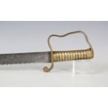 A 19th century British 1856 pattern saw-back pioneer's sword, blade length 57cm, with moulded