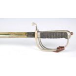 A George VI 1821 pattern Royal Artillery officer's sword with single-edged blade, blade length 86cm,