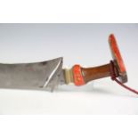 A 20th century Indian ayda katti with typical curved wide-section blade, blade length 38cm,