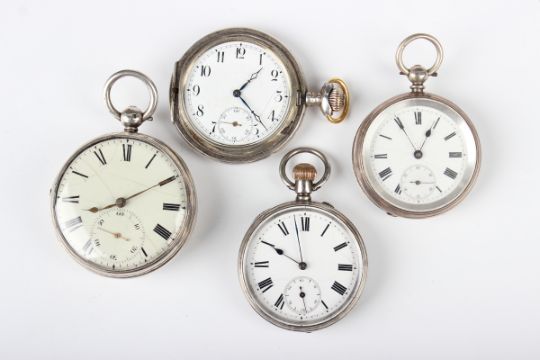 A Victorian silver cased keywind open-faced gentleman's pocket watch, the gilt fusee movement with - Image 1 of 6