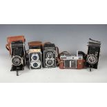 A Franke & Heidecke Rolleiflex twin lens reflex camera, Serial No. 1048139, together with a