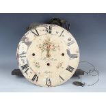An early 19th century eight day three train longcase clock movement, striking on a bell and