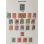 A South Africa printed stamp album 1910-1947 with 1913 set £1 mint, fairly complete pictorial sets