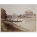 PHOTOGRAPHS, ITALY. A leather-bound album tooled in gilt containing approximately 69 mounted albumen