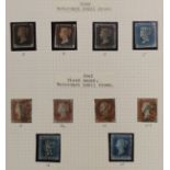 A collection of Great Britain stamps 1840-1951 in F. Godden album with three 1d blacks (one fine 4