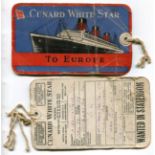 EPHEMERA, SHIPPING. A collection of ephemera relating to the Cunard Line, including luggage