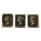 A collection of Great Britain stamps on stock pages with 1840 1d black (three used examples, all cut