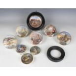 Four Pegwell Bay subject pot lids and bases, comprising two Examining the Nets, Hauling in the Trawl