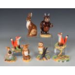 Seven Beswick characters from The Gruffalo, comprising The Gruffalo, The Gruffalo's Child, Mouse,