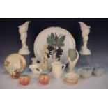 Two Royal Worcester white glazed shell flower holders, circa 1962, shape No. 2351, height 22.5cm,