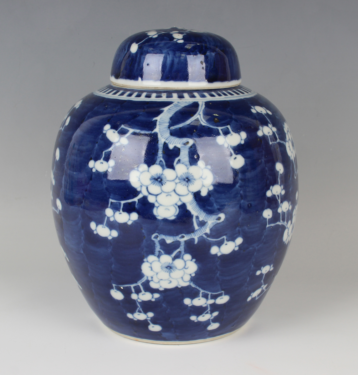 A Chinese blue and white porcelain ginger jar and cover, early 20th century, of typical ovoid - Image 5 of 7