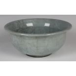 A Chinese Guan-type crackle glazed circular bowl, Song style but probably Qing dynasty, the steep