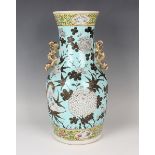 A Chinese Dowager Empress Cixi style porcelain vase, Guangxu period, the shouldered tapering body