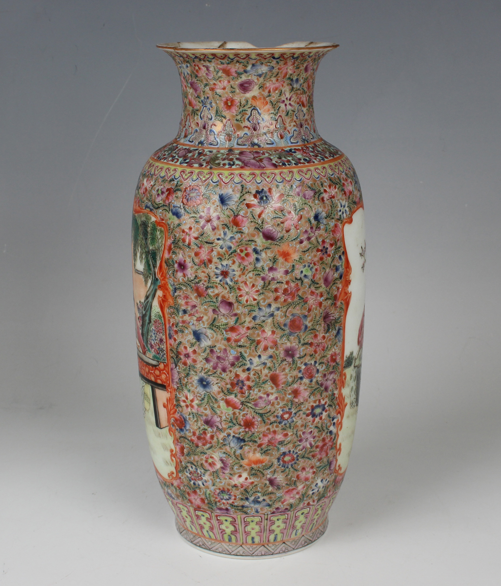 A Chinese iron red decorated porcelain vase, mark and period of Daoguang, the ovoid body painted - Image 10 of 21