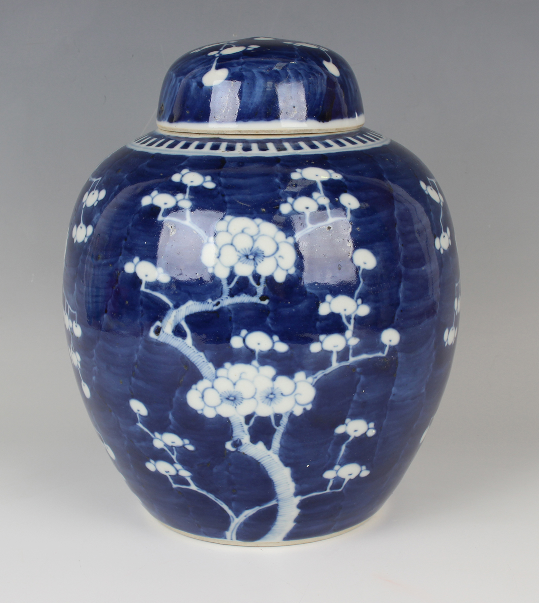 A Chinese blue and white porcelain ginger jar and cover, early 20th century, of typical ovoid - Image 6 of 7