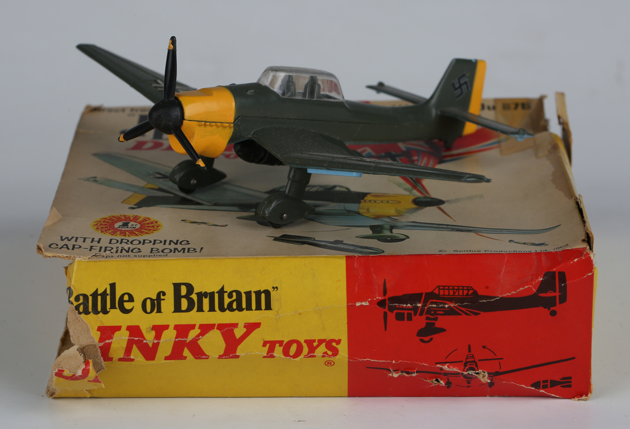 A small collection of Dinky Toys models, comprising No. 719 Spitfire MK11, No. 721 Stuka, No. 17m - Image 11 of 13