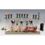 A small collection of Britains figure sets, including four No. 7230 Lifeguard mounted, four No. 7247