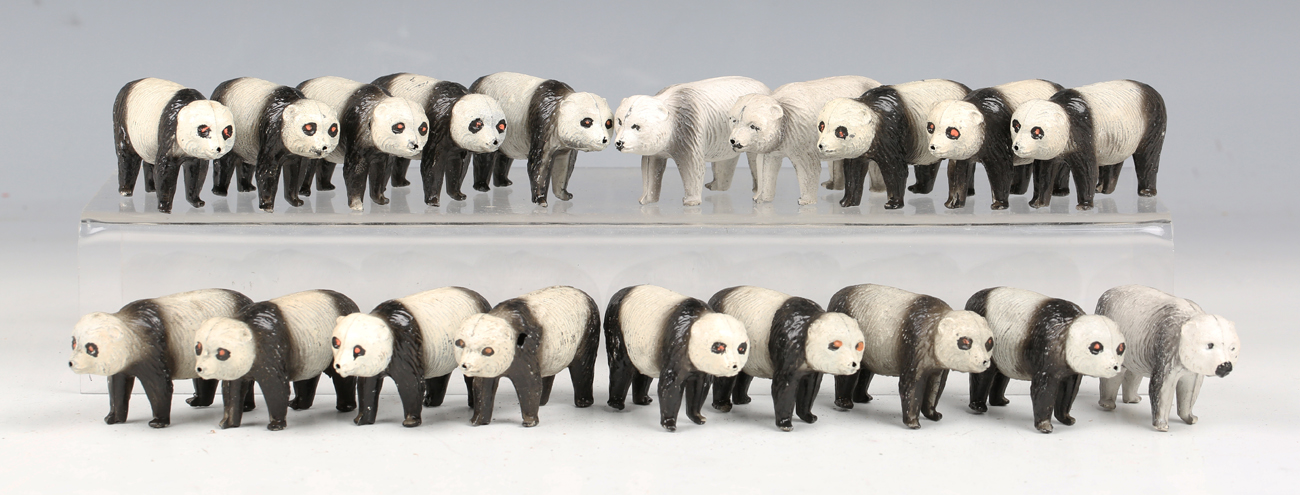 Nineteen Crescent Toys lead figures of panda bears (some surface marks).Buyer’s Premium 29.4% (
