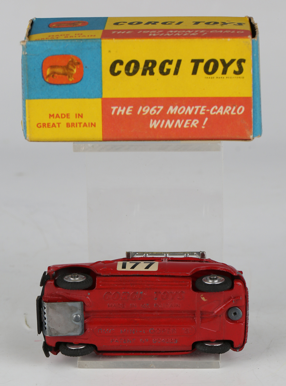 A Corgi Toys No. 339 Monte Carlo BMC Mini Cooper S, boxed (paint chip to bonnet and rubbing, box - Image 3 of 7