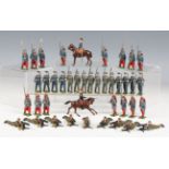 A collection of Britains lead figure sets, including No. 1318 British machine gunners, No. 1711